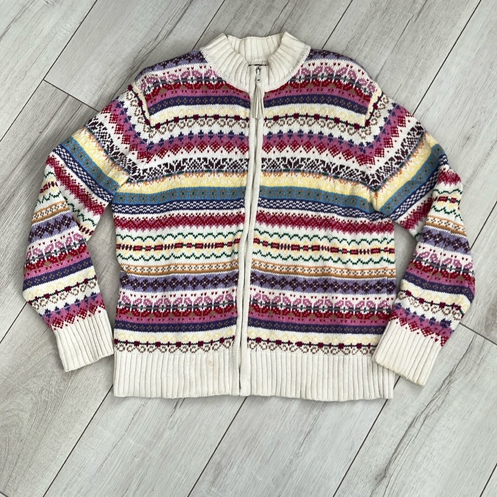 Vintage colorful sweater cardigan size M